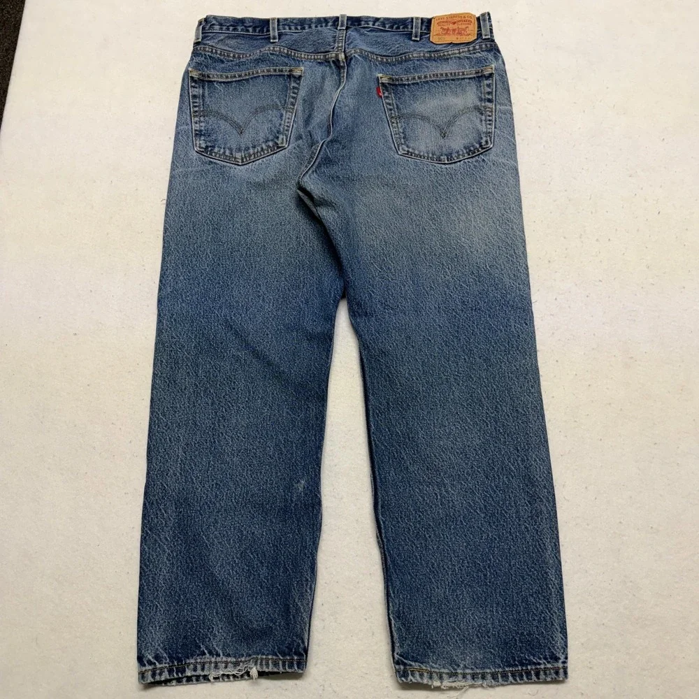 Levis‎ 505 Jeans Mens 42x30 Blue Denim Regular Fit Straight Leg Medium Wash Y2K